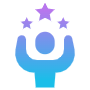 Leadership And Blue Stars free icon for commercial use