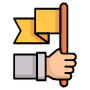 Leadership Yellow Flag free icon for commercial use