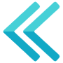 Left Double Chevrons Blue icon