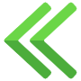Left Double Chevrons Green icon