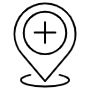 Location Placeholder And Hospital Sign Outline icon