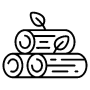 Logs And Leaves Black Outline icon
