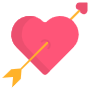 Love Pink Heart And Arrow free icon for commercial use