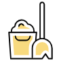 Mop And Bucket Floor Cleaning icon
