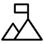 Mountain Challenge Black Outline icon