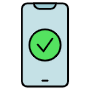 Online Booking Smartphone And Green Check Mark free icon for commercial use