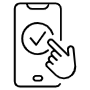Online Booking Smartphone Hand Click Outline icon