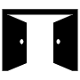 Opened Black Double Door free icon for commercial use