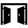 Opened Black Double Door free icon for commercial use