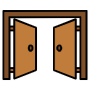 Opened Brown Double Door free icon for commercial use