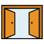 Opened Double Door free icon for commercial use