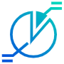 Pie Chart 15 Percent And Statistics Blue Outline free icon for commercial use