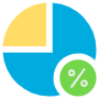 Pie Chart 2 Pieces And Percent free icon for commercial use