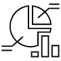Pie Chart And Bar Chart Black Outline free icon for commercial use