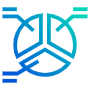 Pie Chart Statistics 3 Equal Slices Blue Outline free icon for commercial use