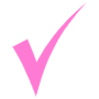Pink Check Mark Approval free icon for commercial use