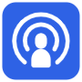 Podcast Broadcast Stream Blue Symbol free icon for commercial use