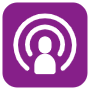 Podcast Broadcast Stream Purple Symbol free icon for commercial use