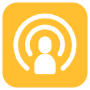 Podcast Broadcast Stream Yellow Symbol free icon for commercial use