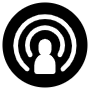 Podcast Broadcasting Black Circle free icon for commercial use