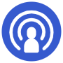 Podcast Broadcasting Blue Circle free icon for commercial use
