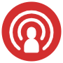 Podcast Broadcasting Red Circle free icon for commercial use