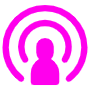Podcaster Broadcasting Pink Symbol free icon for commercial use