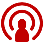 Podcaster Broadcasting Red Symbol free icon for commercial use