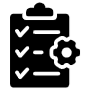 Project Management Settings And Black Clipboard icon