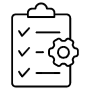 Projects Management Automation And Clipboard Black Outline icon