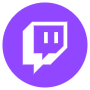 Purple Twitch Logo Circle Round free icon for commercial use