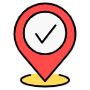 Red Location Placeholder And Check Mark icon