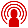 Red Podcaster Voice Stream free icon for commercial use