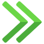 Right Double Chevrons Green free icon for commercial use