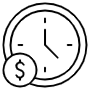 Saving Money And Time Black Outline free icon for commercial use