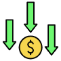 Saving Money Arrows And Gold Dollar Coin free icon for commercial use