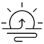 Sunrise And Up Arrow Outline icon