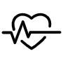 Symbol Of Heart Attack And Heart Beat Black Outline icon