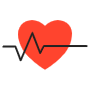 Symbol Of Heart Attack And Heart Beat Black Outline icon
