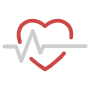Symbol Of Heart Attack And Heart Beat Red Outline icon
