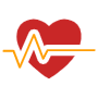 Symbol Of Heart Attack And Heart Beat Yellow icon