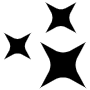 Three black Stars Sparkling In The Sky free icon for commercial use