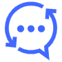 Translate Process Blue Speech Bubble free icon for commercial use
