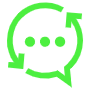 Translate Process Green Speech Bubble free icon for commercial use