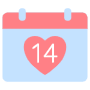 Valentines Day Calendar And Heart free icon for commercial use