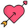 Valentines Day Pink Heart And Arrow free icon for commercial use