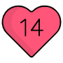 Valentines Day Pink Heart February 14 free icon for commercial use