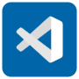 Visual Studio Code Blue Square Rounded free icon for commercial use
