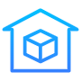 Warehouse Building Blue Outline free icon for commercial use
