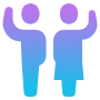 Woman And Man Hands Up free icon for commercial use